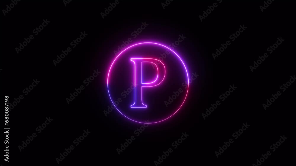 Neon font letter P. Animated neon alphabet, neon font P, neon text P, neon letter P Neon font letter P. Animated neon alphabet, neon font P, neon text P, neon letter P