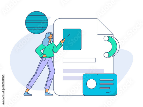 Person interviewing for job flat vector concept operation hand drawn illustration
