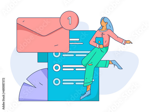 Person interviewing for job flat vector concept operation hand drawn illustration
