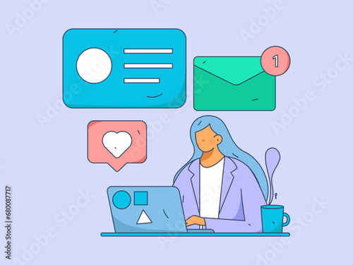 Person interviewing for job flat vector concept operation hand drawn illustration

