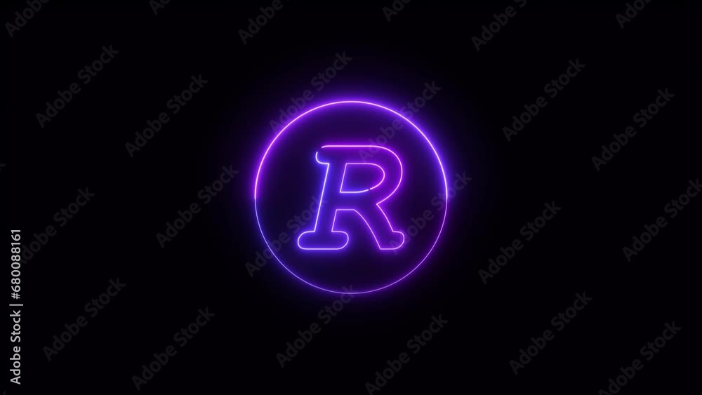 Neon font letter R. Animated neon alphabet, neon font R, neon text R, neon letter R Neon font letter R. Animated neon alphabet, neon font R, neon text R, neon letter R