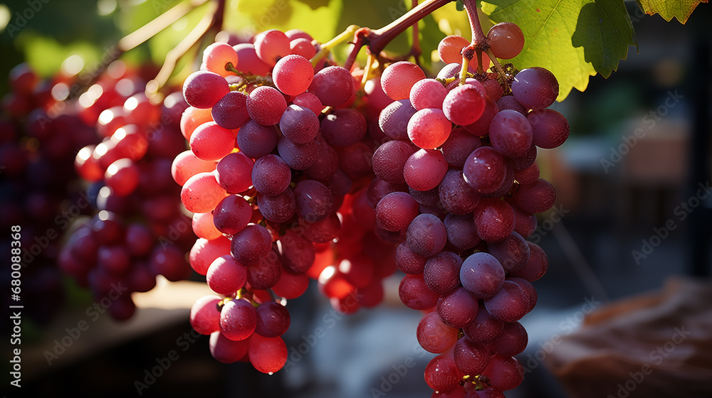 red grapes in the garden