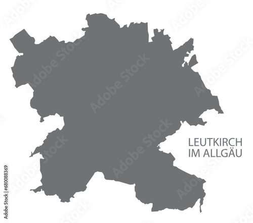 Leutkirch im Allg  u German city map grey illustration silhouette shape