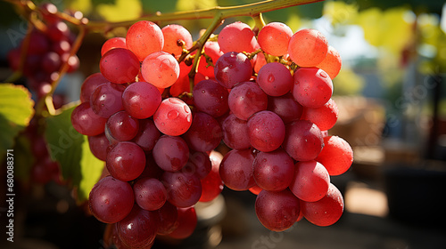red grapes in the garden