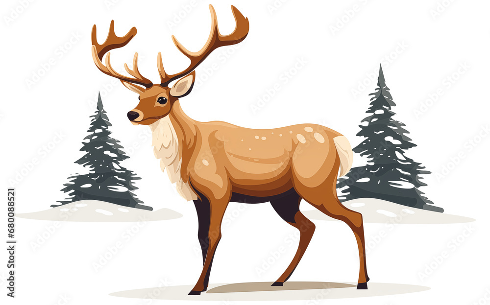 illustration Christmas reindeer on the white background illustration Christmas reindeer on the white background