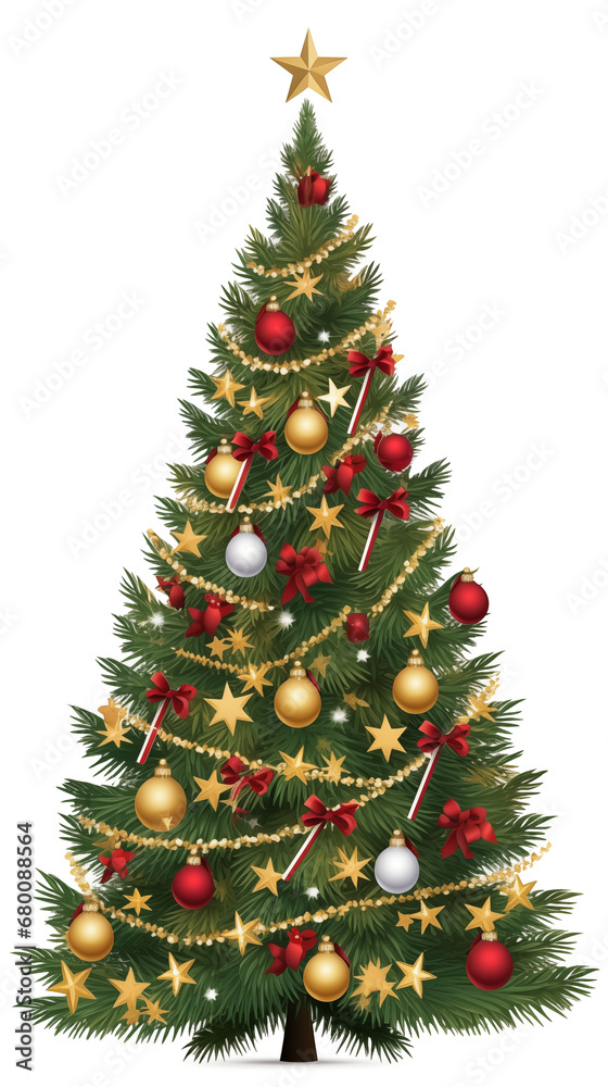 Christmas tree on the white background