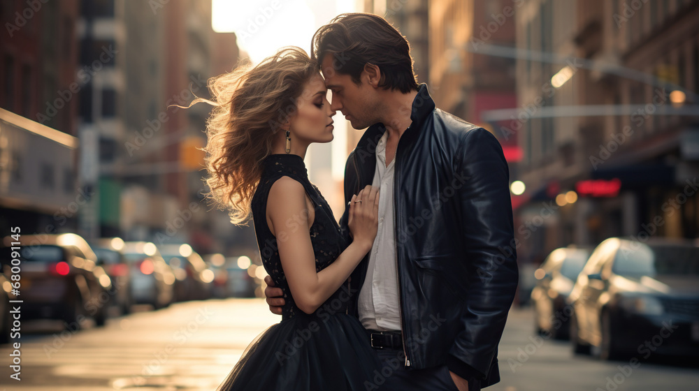 Fototapeta premium stylish couple on the street 
