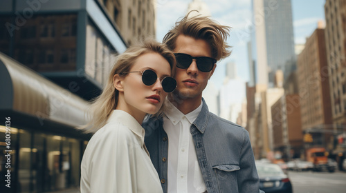 stylish couple on the street
