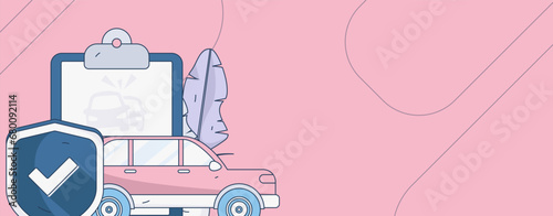 Buy insurance for car flat character vector concept operation illustration
