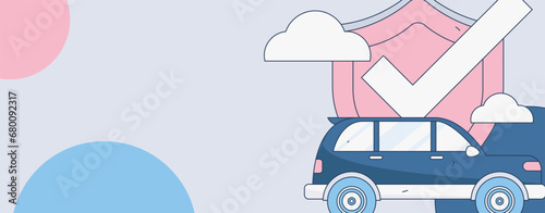 Buy insurance for car flat character vector concept operation illustration
