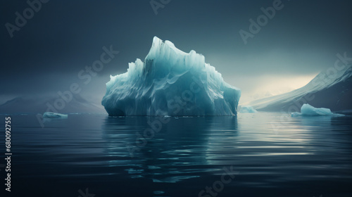 View of iceberg floating in sea