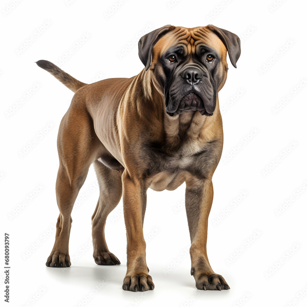 Canario dog walking isolate on white background, generative ai