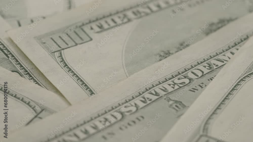 Closeup slide background of 100 dollar bills old style