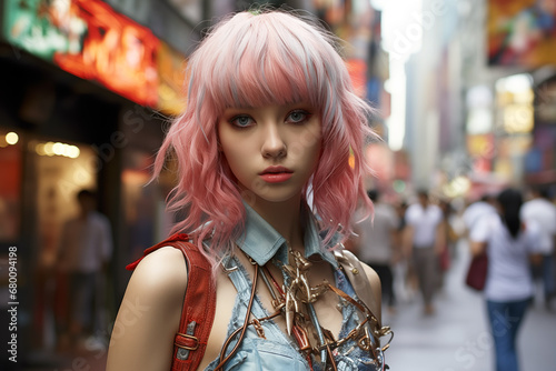 Young Japanese girl individual dressed in cosplay Standing in Shibuya Tokyo. Japan © Old Man Stocker