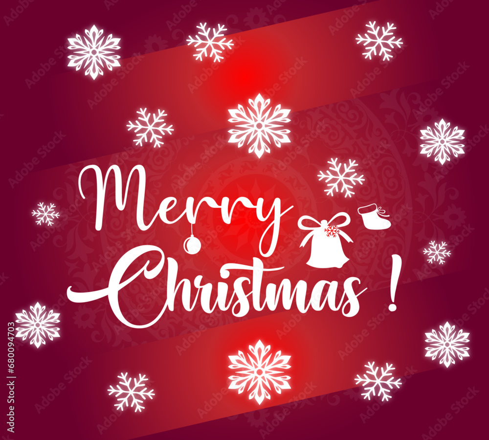 Merry christmas winter decoration background vector template.