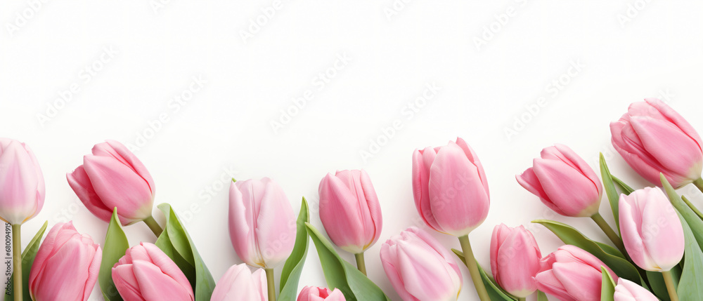 Ultrawide Pink Tuulips On White Background Wallpaper Ultrawide Pink Tuulips On White Background Wallpaper