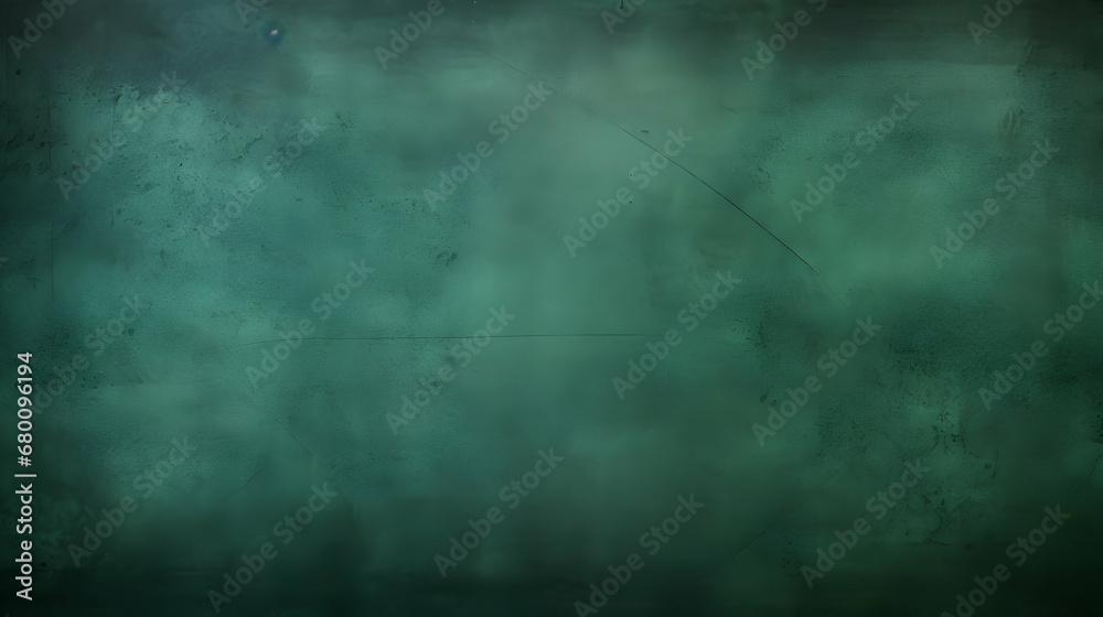 Horizontal dark green background for portrait or food photography. Panoramic studio backdrop. Monochromatic screen. Artistic banner, texture and grunge graphic design. Free copy space. Generative ai.