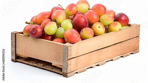 Angled view of a crate of honeydews fruit