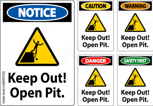 Danger Sign Keep Out Open Pit