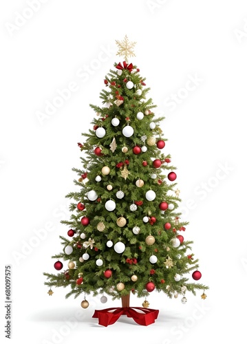 Lovely christmas tree isolated on white