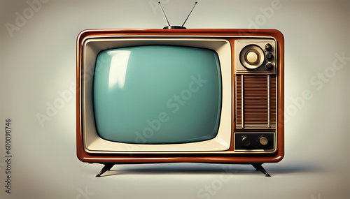 Abstract background with classic vintage tv, retro style old television