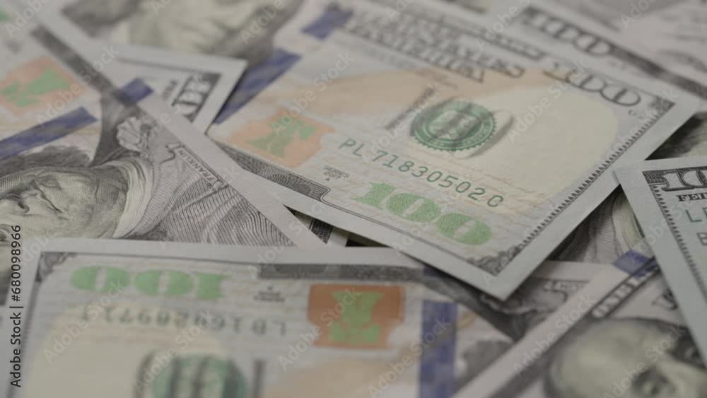 Closeup slide background of 100 dollar bills new style Closeup slide background of 100 dollar bills new style