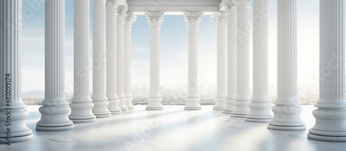 White columns with columns in a classical style photo