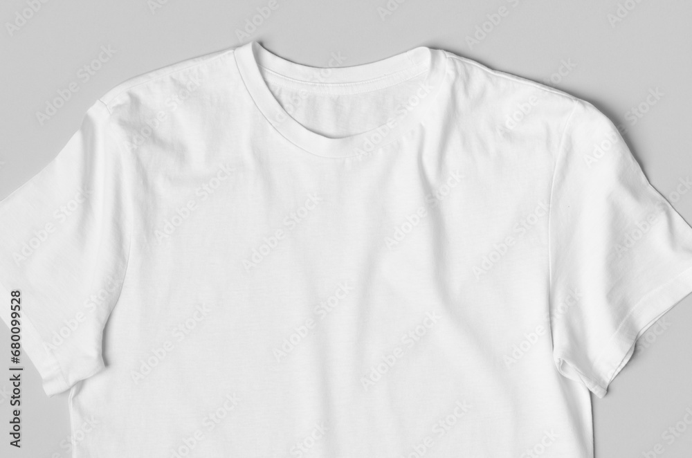 Men's crew neck t-shirt mockup, closeup. Men's crew neck t-shirt mockup, closeup.