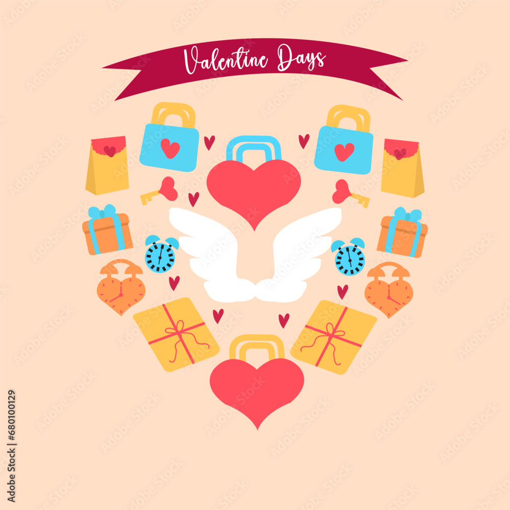 invitation card with heart for valentine elements invitation card with heart for valentine elements