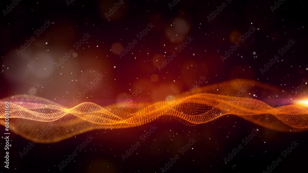 red light floating waves background effect
