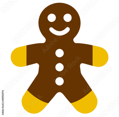 gingerbread person isolated on white