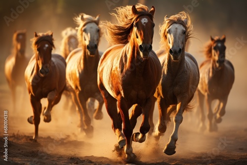 horses in the desert © nataliya_ua