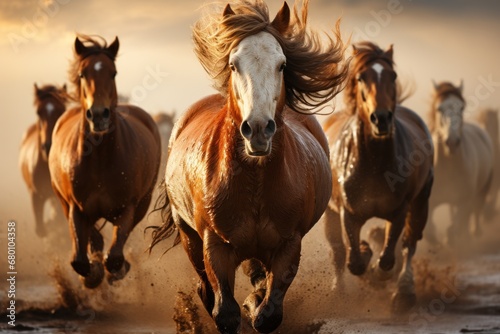horses in the field © nataliya_ua