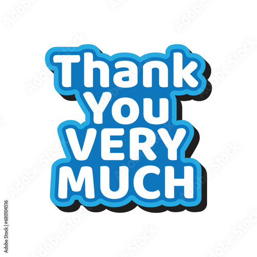 Thank you very much typography 3d text 