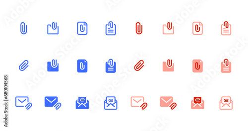Clip attachment file folder email illustration icon 