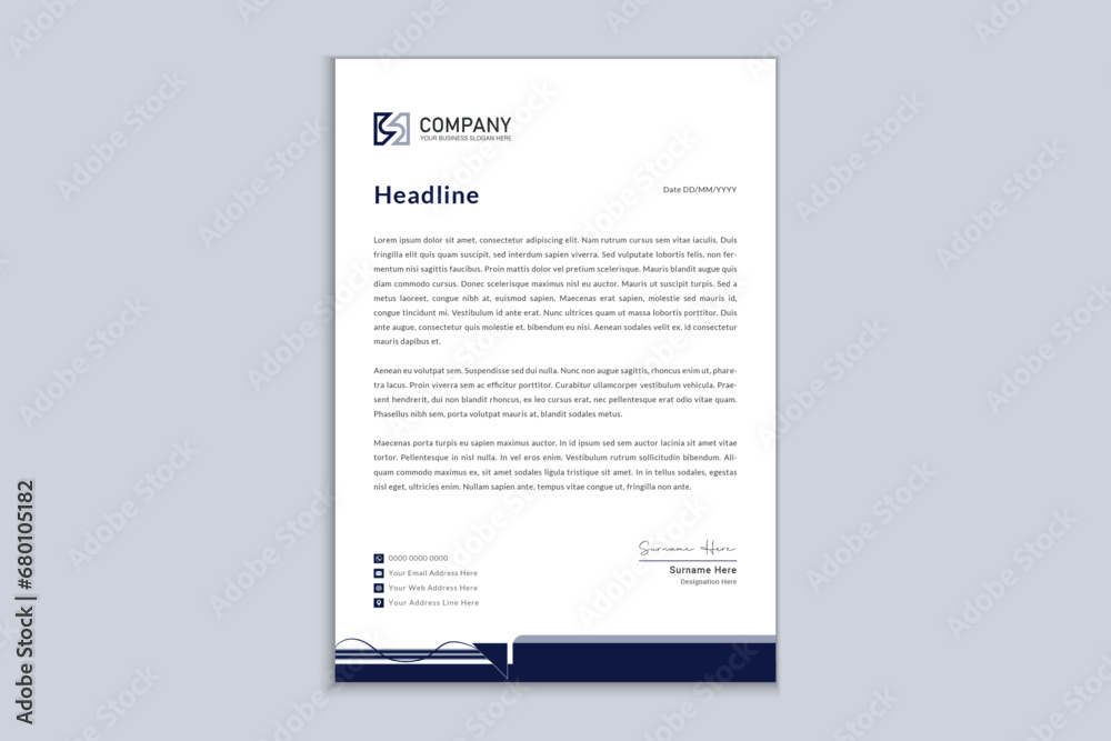 Professional corporate business letterhead template Professional corporate business letterhead template