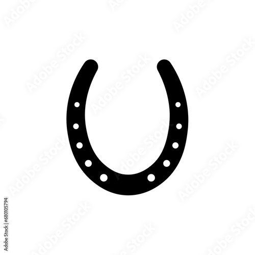 Horseshoe vector icon silhouette lucky design. Horse shoe western design symbol farm isolated logo.