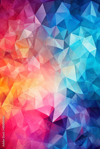 Mosaic background with colorful triangles  showcasing light and color effects  whimsical abstractions  and bright backgrounds.