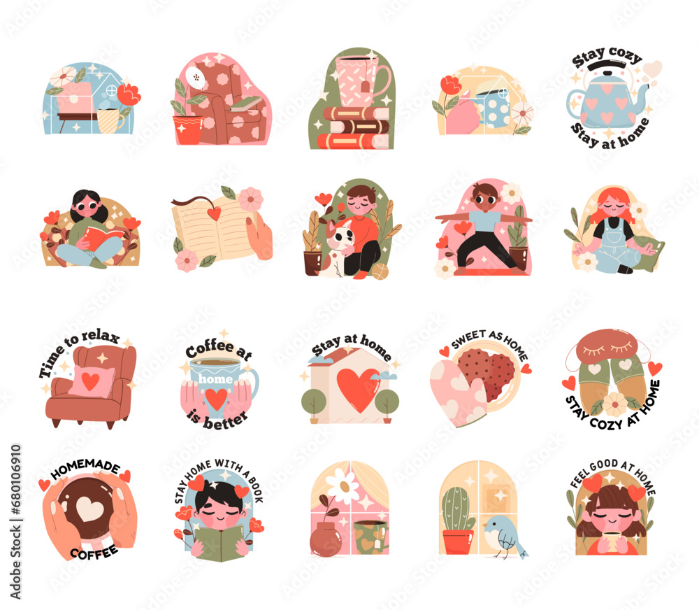 set of vector icon collections Home