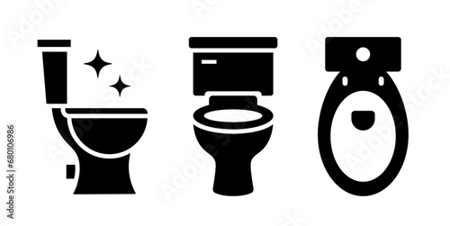 Toilet icon bowl sanitary clean silhouette ware vector bathroom. Bidet toilet vector flush wc icon. photo
