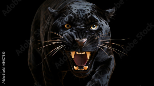 Ferocious looking black panther © Cedar