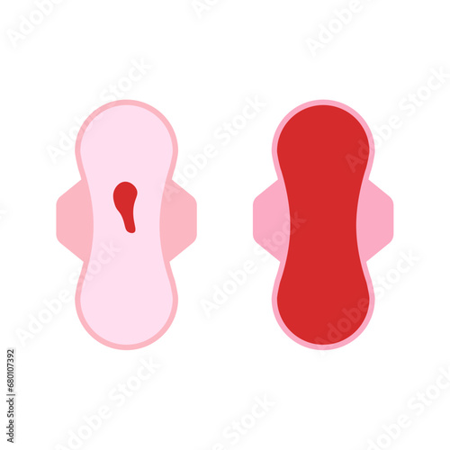 Vaginal bleeding menstruation postpartum pad lochia period. Woman pad menstrual icon.