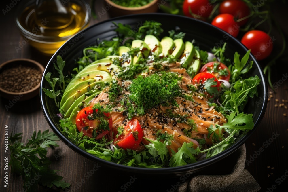  green salad with tuna
