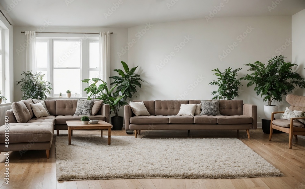 Modern Scandinavian home interior design. Comfortable and relaxed feeling concept.