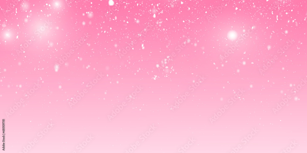 White snow overlay layer on pink background.