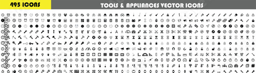 set of Tools & appliances Icons vector and illustration