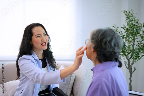 Doctor and Patient at beauty clinic. photo