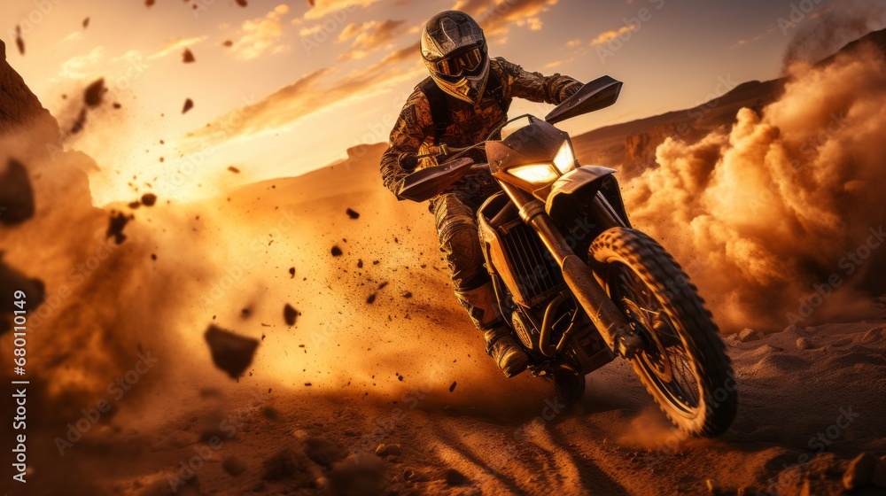 Motorbike rally in the desert Motorbike rally in the desert