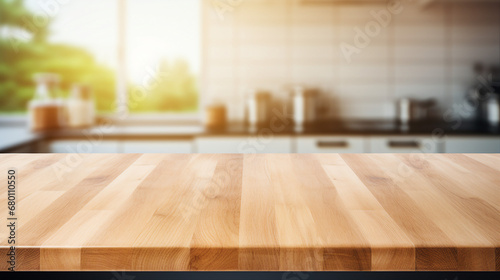 Wood Table Kitchen Backdrop, Culinary Lifestyle Ambiance