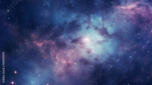 abstract space background with stardust and shining stars with nebula and milky way